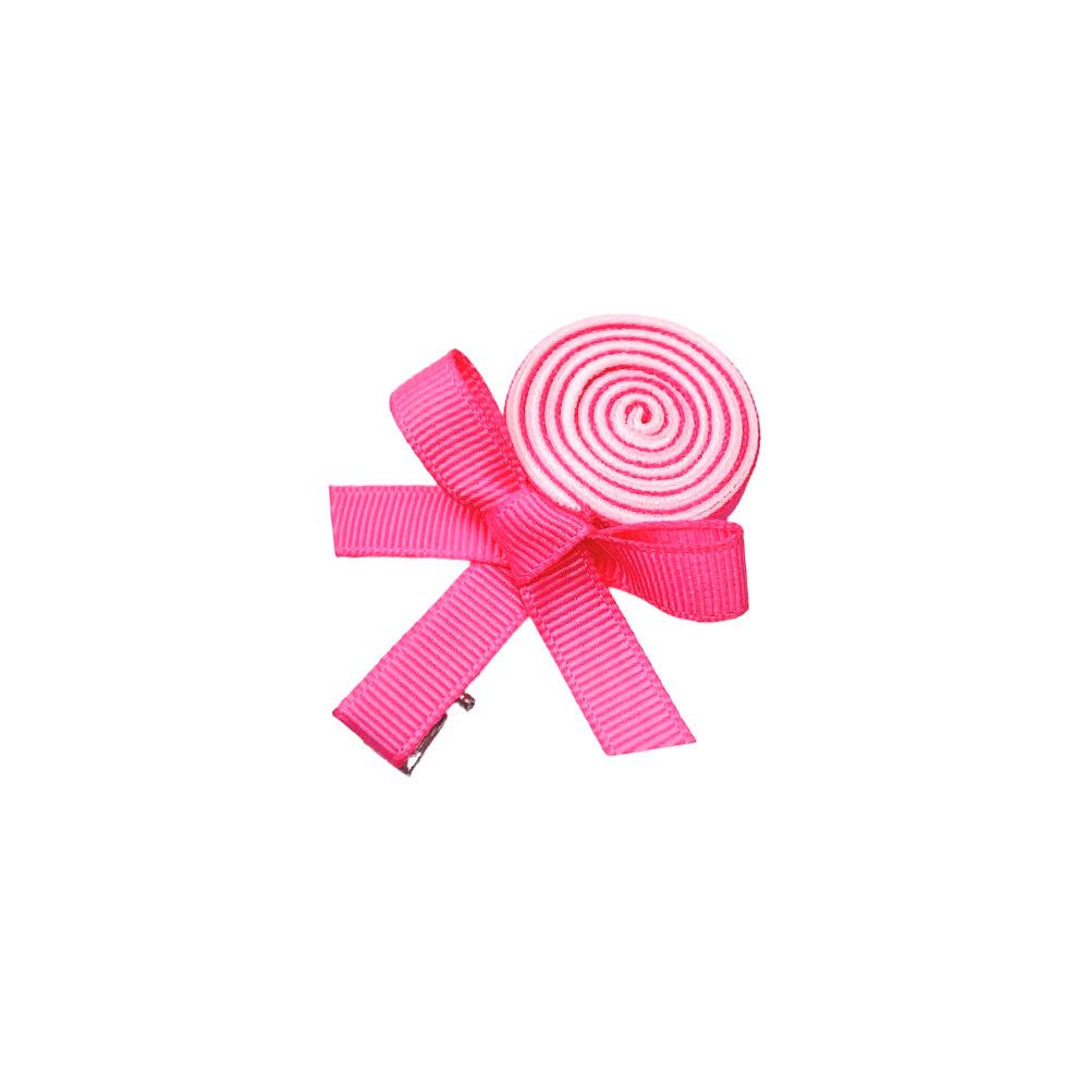 Pink Candy Edge Handmade Bow Hair Clip for Kids
