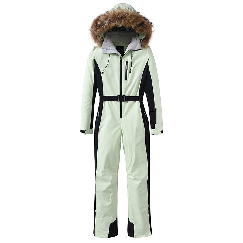 Women's Slim Fit Windproof Waterproof One-Piece Ski Suit - Winter Outdoor Warm Skiiwear