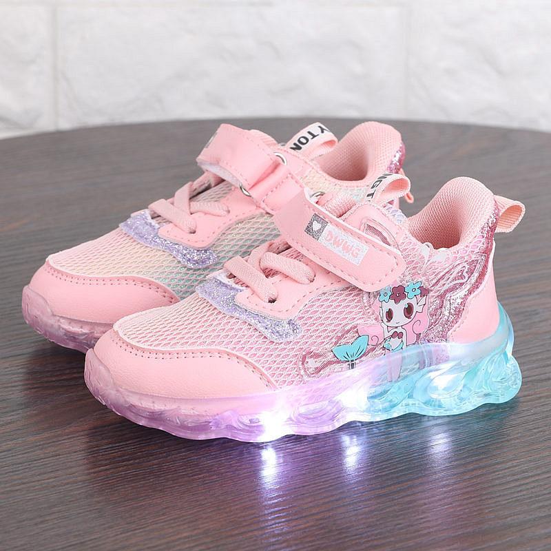 

Kids Shoes Sports Shoes Sports Shoes Spring Newest Breathable Mesh Children S Net Shoes Flashing Lights Baby Shoes 22