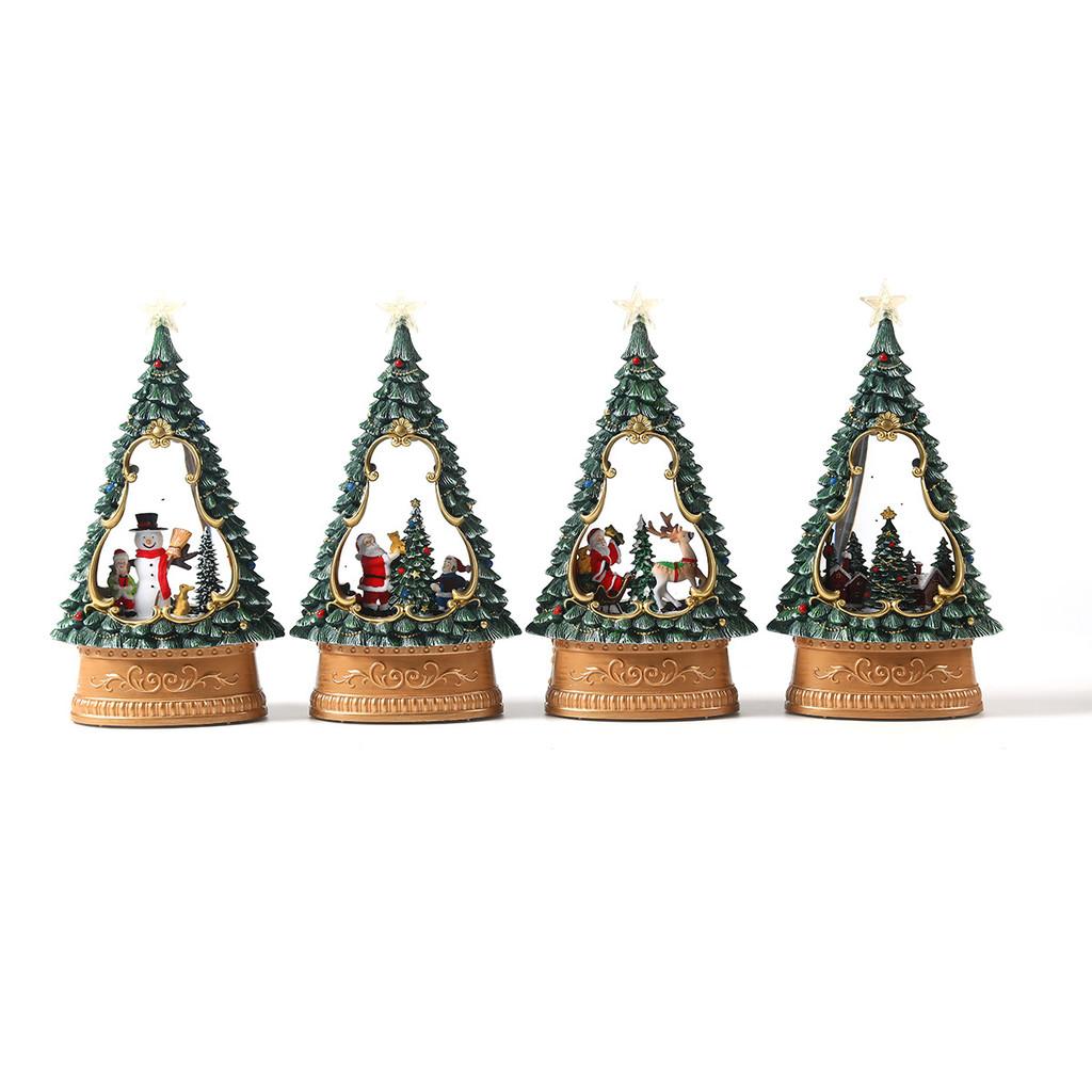 Ornament Christmas Tree With Lights Music And Snow Effect Holiday Decor Gift