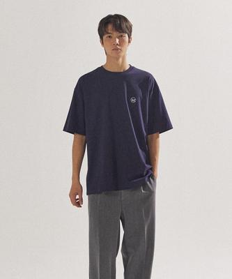 PALAP Unisex Omc Back Print Oversized Short Sleeve T-Shirt_Pl24S5Ts009_Nv