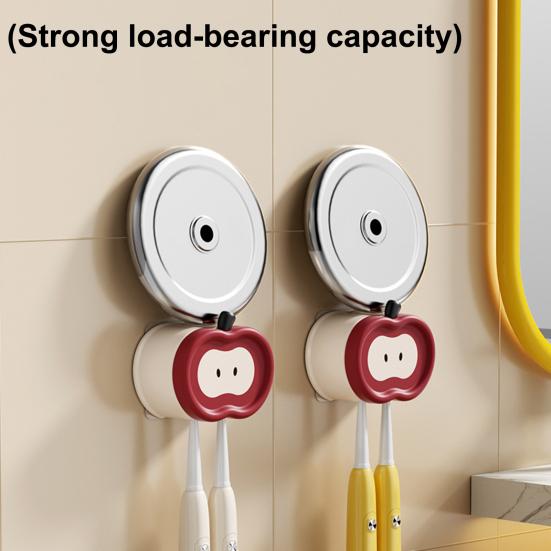 Adhesive Toothbrush Holder Wall Mounted Organizer Holds 2 Toothbrushes Fruit Design Toothbrush Hanger Keeps Toothbrush Dry Fresh for