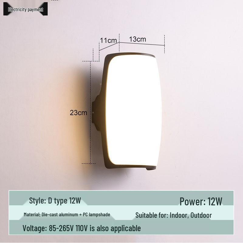 Waterproof Minimalist LED Wall Light with Smart Sensor for Outdoor Use