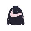 Big Swoosh Large Logo Lamb's Wool Stay Warm Stand Collar Jacket Obsidian Color Men's DH2474-456