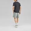 Skechers Solid Color Round Neck Loose Short Sleeve Drop Shoulder T-Shirt Unisex Tops Carbon-Black L223U092-0018