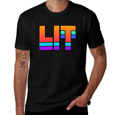 T-shirt Design Rave EDM LIT Manches Courtes Coupe Ample Décontractée