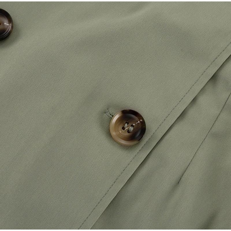 Lapel Trench Short Coat Jacket Wrap Hip Skirt Set Breasted Vintage British Style Women's Workwear Overcoat Short Skirts Sets