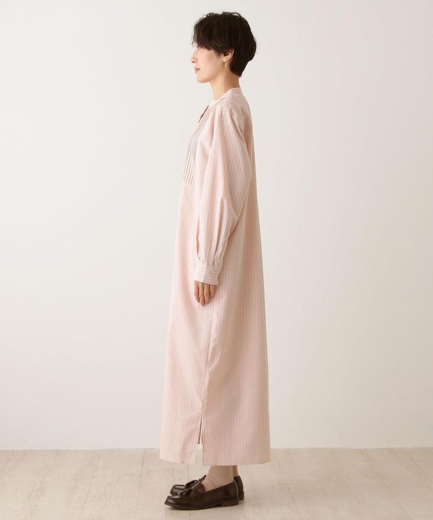 Afternoon Tea Living Dress/Tunic HX91 Striped Pintuck Dress, Size M, Pink