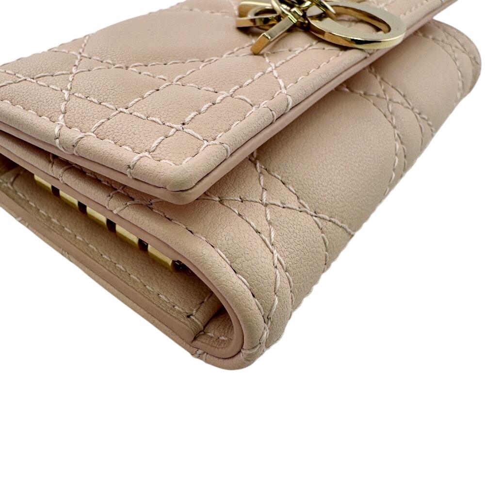 Dior leather Lady Key holder  pink leather Women Used