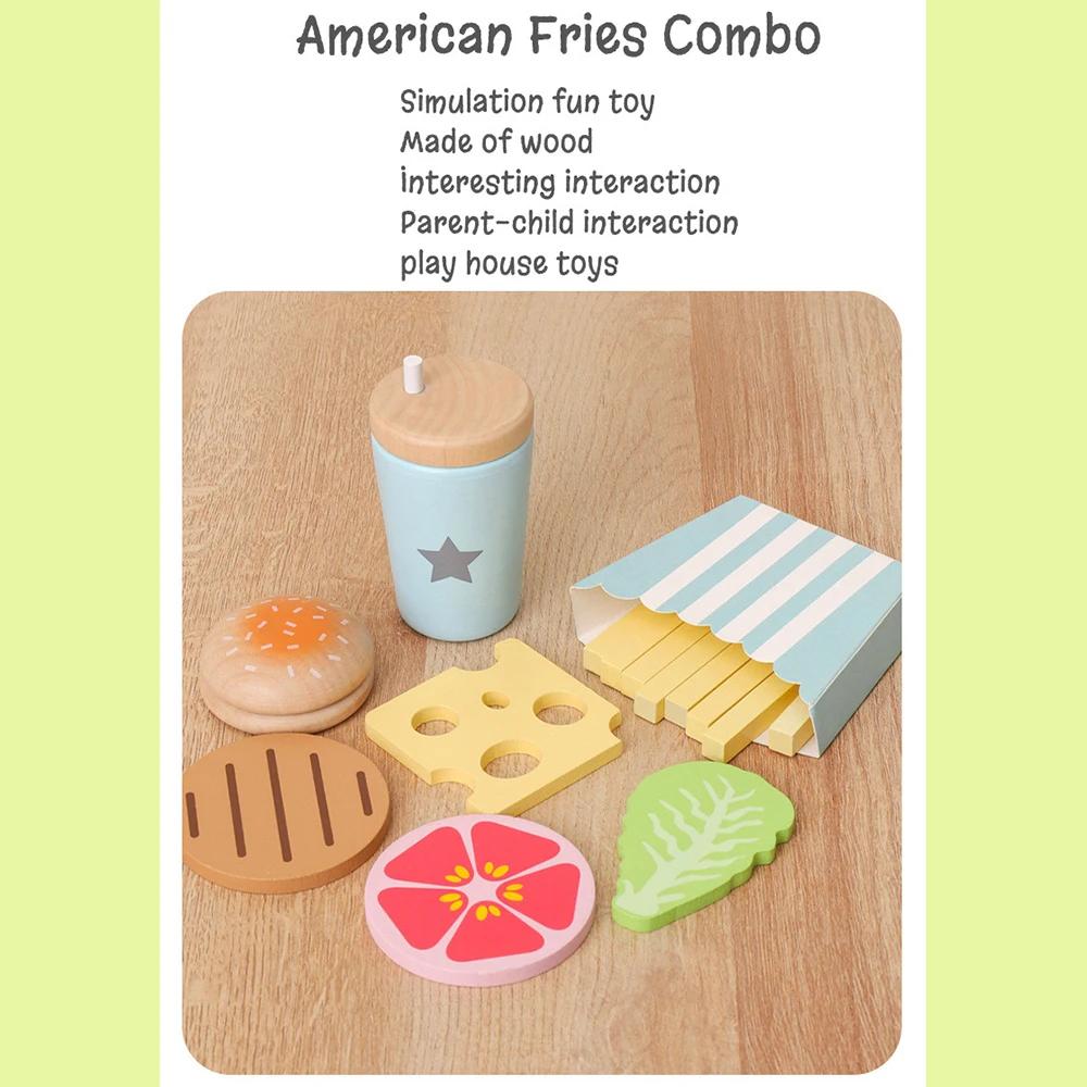 Non-Toxic Kitchen Toy High Quality Pretend Play Kids Simulation Wooden Food Salad Set Creative Wooden Fruit Toy Early Education Play House