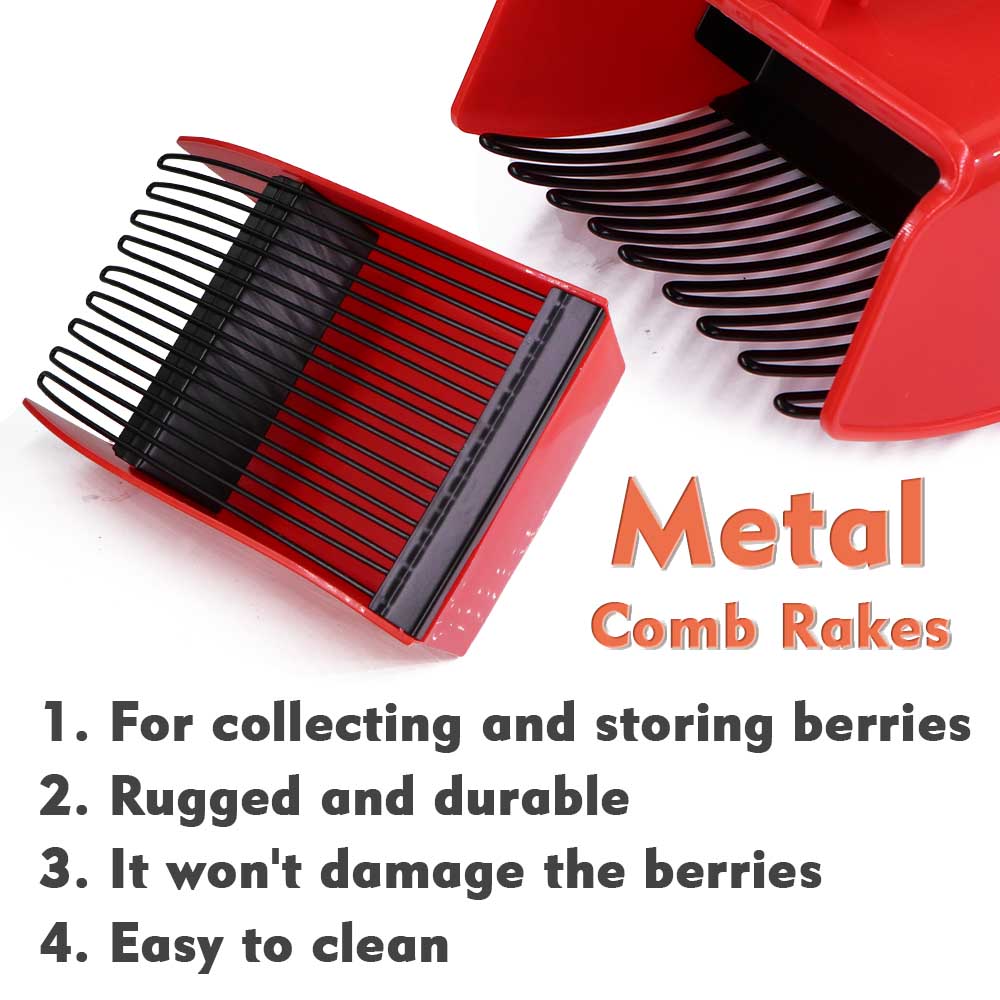 1pcs Handheld Portable Berry Blueberry Pickers Metal Comb Rakes Picking Collection Fruit Collecting Scoop Farm Orchard Harvester