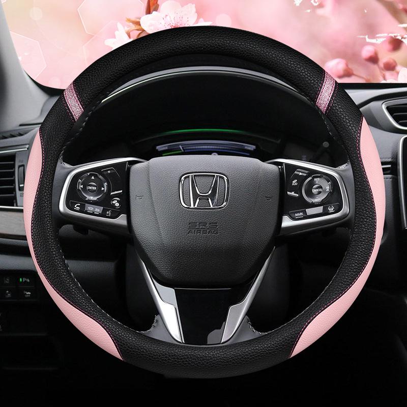Universal Non-slip PU Leather Steering Wheel Cover - Four Seasons Comfort 38 cm