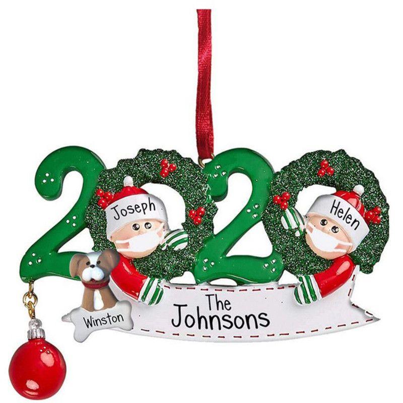 Colorful 2020 Christmas Tree Ornament Quarantine Family Xmas Lockdown Decoration For Lasting Memories