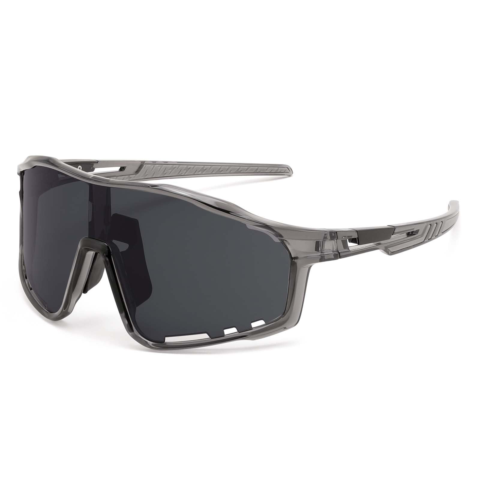 [FEISEDY] Sports Sunglasses, Single Lens, UV400, Men s & Women s, TR Material Frame, PC Lens, Anti-Slip Temples, Anti-Slip Nose Pads, Wrap-Around