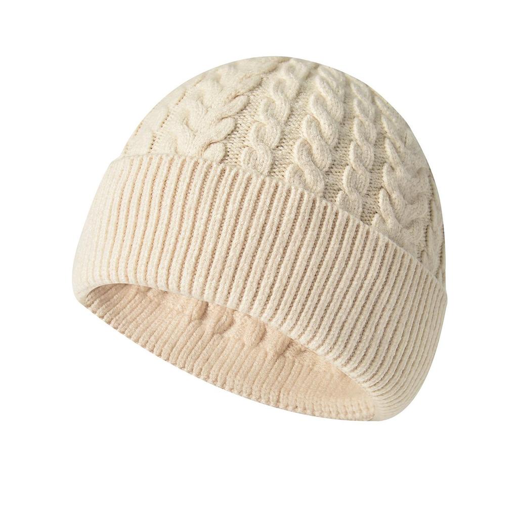 Winter Cable Knit Beanie with Earflaps - Face-Slimming Wool Hat for Women/Men