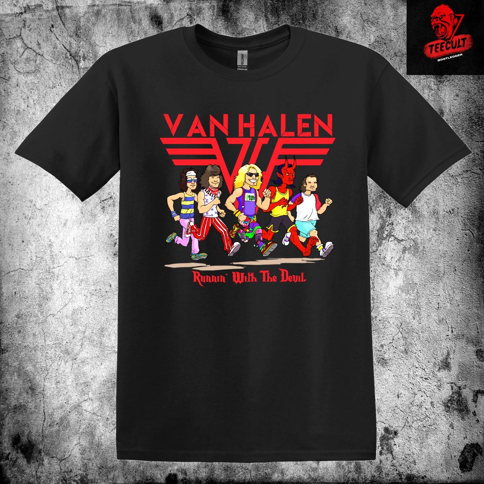 Men s and Women s T-shirts Van Halen  Runnin with the Devil  Unisex Heavy Cotton Premium XXXXL