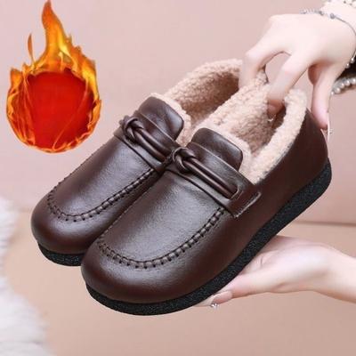 A New Style of Soft and Anti-slip Casual Cotton Shoes with Fleece and Thickened Fabric for Women