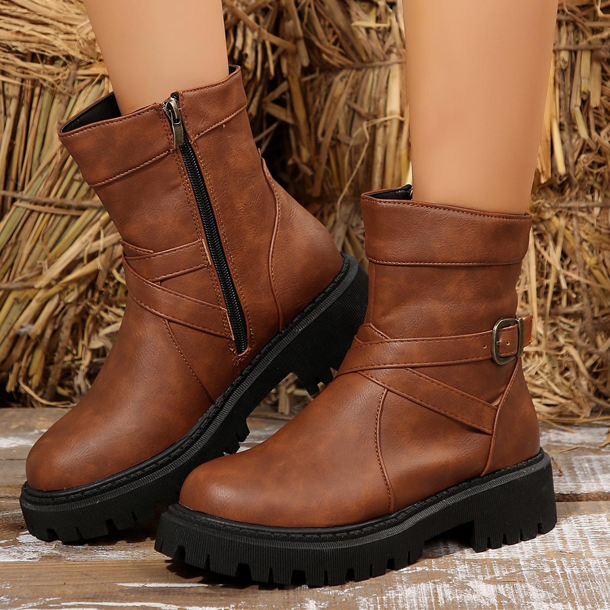 

Женские ботинки на платформе, новые модные короткие ботинки больших размеров, женская повседневная обувь для осени и зимы для женщин Botas De Mujer 43