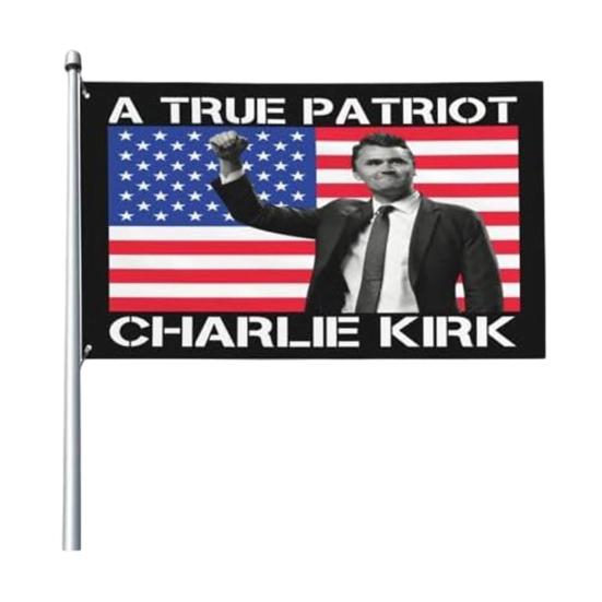 RIP Charlie Kirk Flag A True Patriotic Commemorative Flag 3×5FT Outdoor Double Sided Banner for Garden Patio Balcony Fence Decor