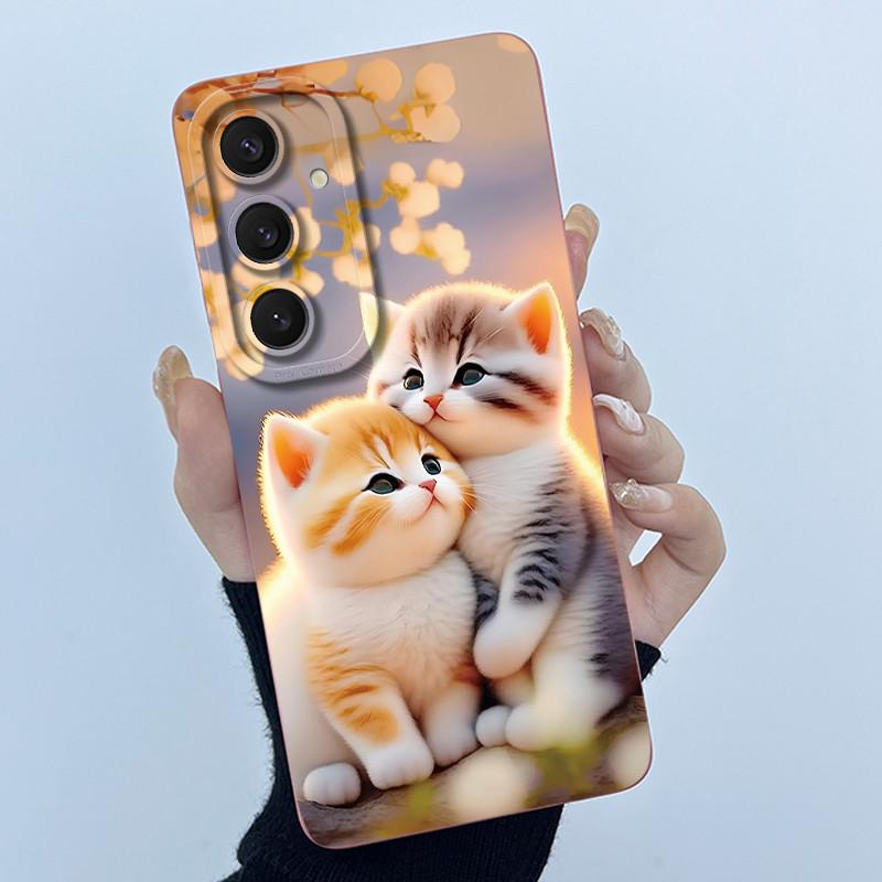 Funny Cool Cat Dog Silicone Phone Case For Samsung Galaxy A16 A26 A36 A56 5G Bumper Matte Protective Soft Back Cover Shell Capas
