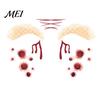 Temporary Face Tattoos for Party Halloween Tattoo Stickers, Waterproof Scary Makeup Decals Party, Funny Wound Scar Body Art Kids Adults Easy