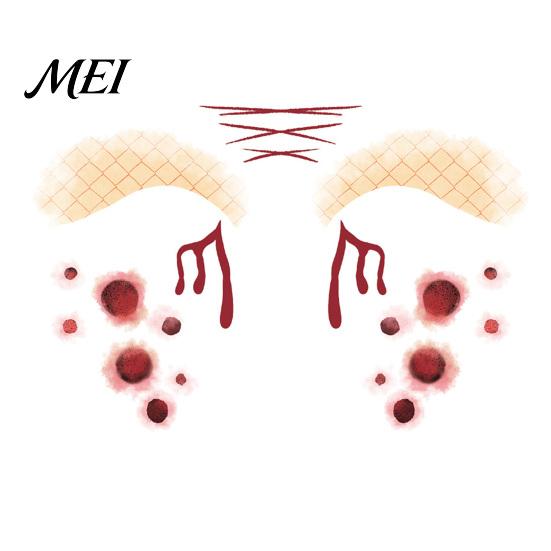 Temporary Face Tattoos for Party Halloween Tattoo Stickers, Waterproof Scary Makeup Decals Party, Funny Wound Scar Body Art Kids Adults Easy