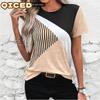Women's Fashion Casual Short Sleeve O-Neck Blouses & Shirts