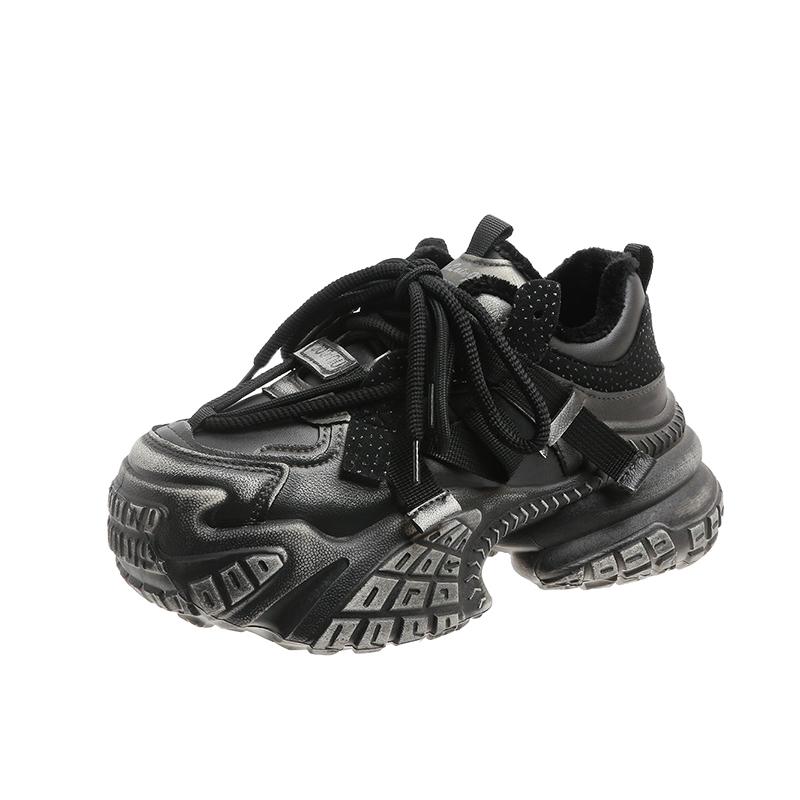 

Fashion Women Platform Sneakers Casual Sports Shoes Bling Design Lace Up Comfortable Shoes Outdoor Running Walking Sneakers Female 35-40 40 чёрный