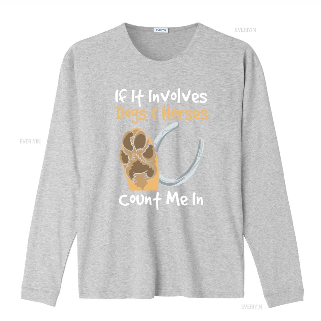 Equestrian Riding T Shirt Horse Lover Trainer If It Involves Dogs Horses  vintage Washed streetwear designer clothes graphic