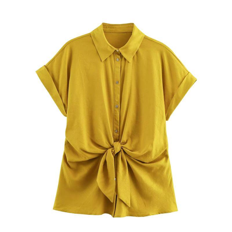 Araltay New Arrival Fashion Style Women's Clothing Fashion All-Match Casual Minimalist Linen Bow Tie Shirt 8138389