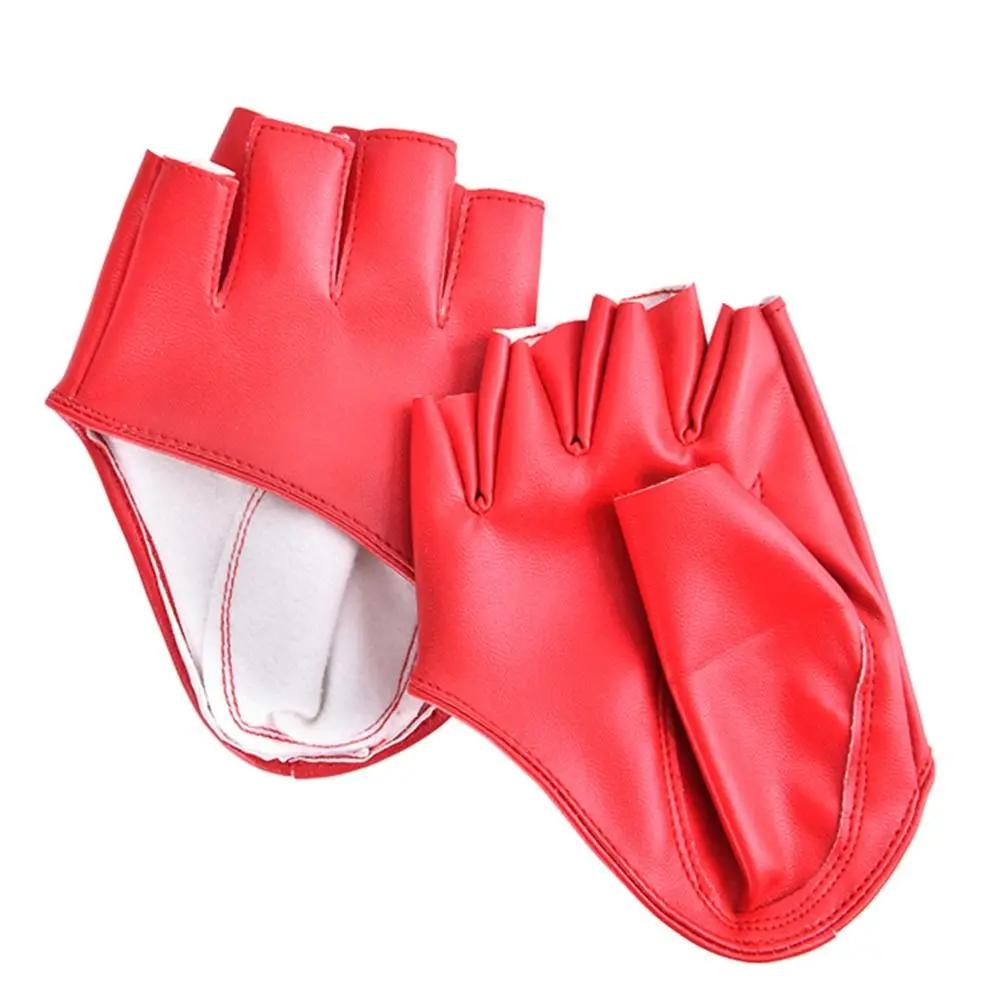 New Fashion Women Men Dance Mittens Cosplay  Mittens Ladys Driving Dress PU Leather Gloves Five Finger Gloves