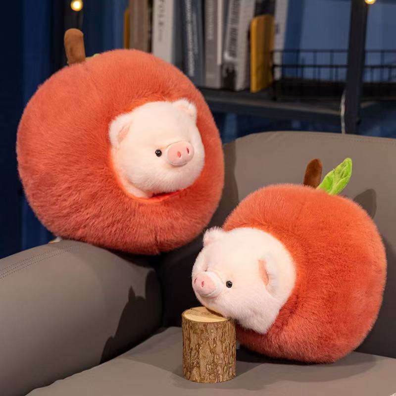 Latest Apple Pig Doll Kawaii Stuffed Plush Toy Handmade Doll Cartoon Anime Fun Cute Pillow Children's Birthday Gift Doll