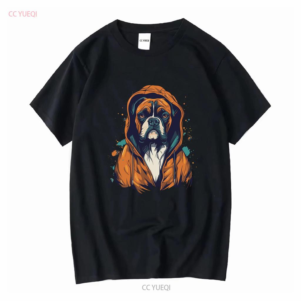 Boxer T Shirt Dog Cool Animal Owner Mom Dad Long or Short Sleeves Vintage Washed Breathable Casual Graphic Comfortable Stylish