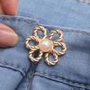Yousheng 4 Pcs Flower Jeans Buttons Pant Waist Tightener Detachable Decorative Waist Buckles Adjustable No-Sew Pants Clips for Loose Jeans Pants
