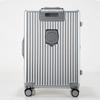 Universal Aluminum Frame Trolley Suitcase with Front Opening and Large Capacity for Women and Men