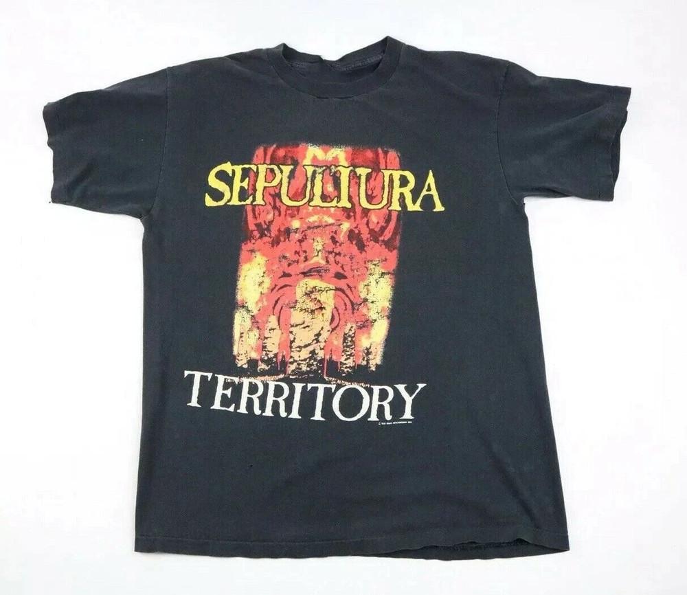 Футболка группы SEPULTURA War For Territory Черная Классическая Унисекс S-5XL EM1234 Унисекс Футболка S