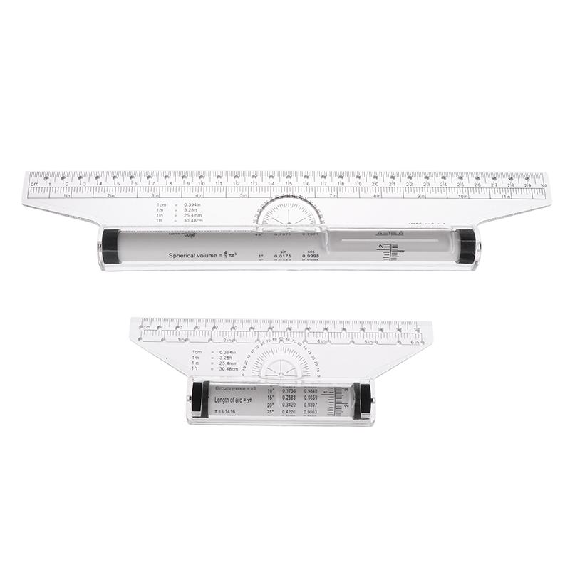 1Pc Angles Line Ruler 15/30cm Multi-Function Drawing Tool Metric Rolling Ruler Clear Parallel Rolling Ruler