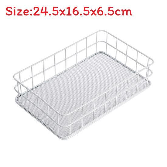 IJzeren Make-up Organizer Mand Met Gaas Voor Badkamer En Bureau Opslag