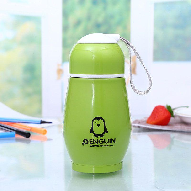 Stainless Steel Lovely Penguin Vacuum Cup Thermos Bottle Flask Cup Kids Mug
