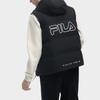 Fila Logo Print Solid Color Hooded Casual Down Vest Men Vest Black F11M349908FBK
