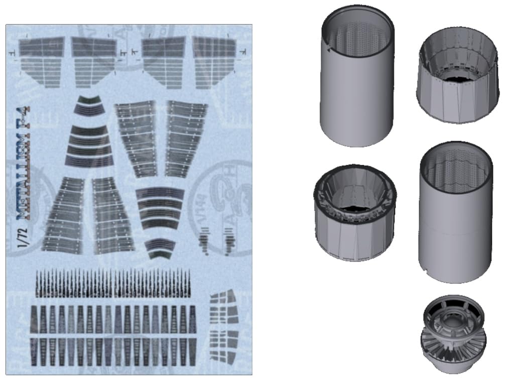Modeling Japan Metalism Nozzle Decal Plastic Model Parts M72041 1/72 F-4E &