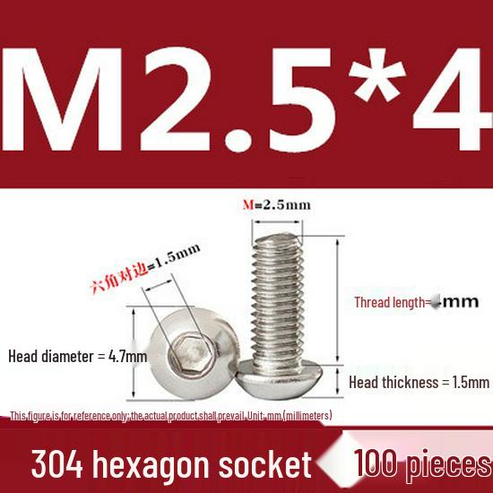 ISO7380 Stainless Steel Hex Drive Dome Head Screws - M2 to M16