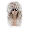 European and American men's hair long curly 80s punk heavy metal wig halloween full hood