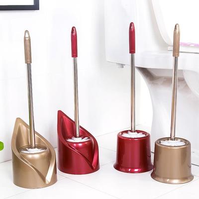 Set di scopino per WC con manico lungo in acciaio inossidabile, set di porta scopino per la pulizia del WC per strumenti di pulizia del bagno, accessori per il bagno