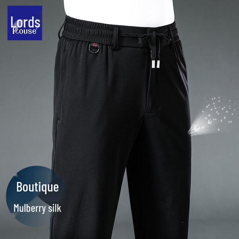 LUOZI Men s Silk Blend Straight Fit Casual Pants 5XL