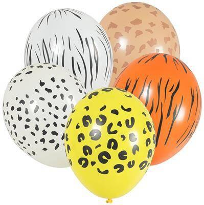 Latex Balloons with Animal Motifs, 28cm, 5 Pcs