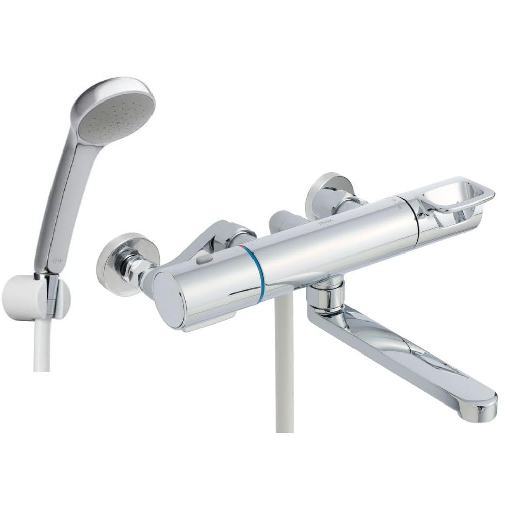 LIXIL Bathroom Faucet with Easy DIY Eco Full General Shower Bath Mixer INAX Thermostat, BF-KA145TZSG-AMZ, Installation, (Plated Handle, Shower) [For