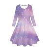 Girls' 3D Galaxy Dress Long Sleeve Summer Spring Vacation Daily Holiday Princess Beautiful Sweet Kids 4-12 Years Casual Dress A Line Dress