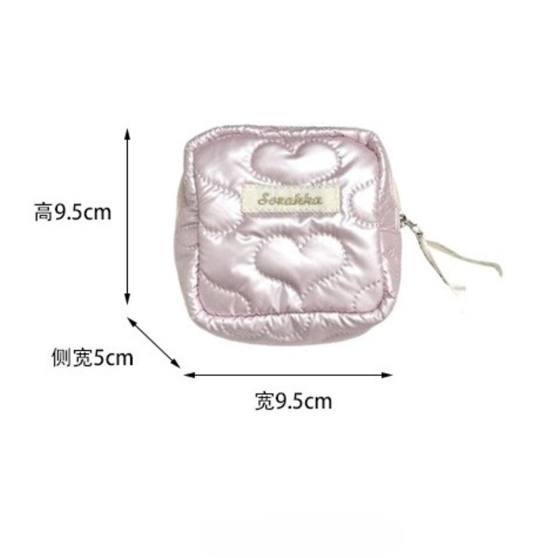 Bow Print Cute Mini Cosmetic Bag Women Makeup Lipstick Storage Pouch Sanitary Napkins Storage Bag Portable Tampon Organizer Bag