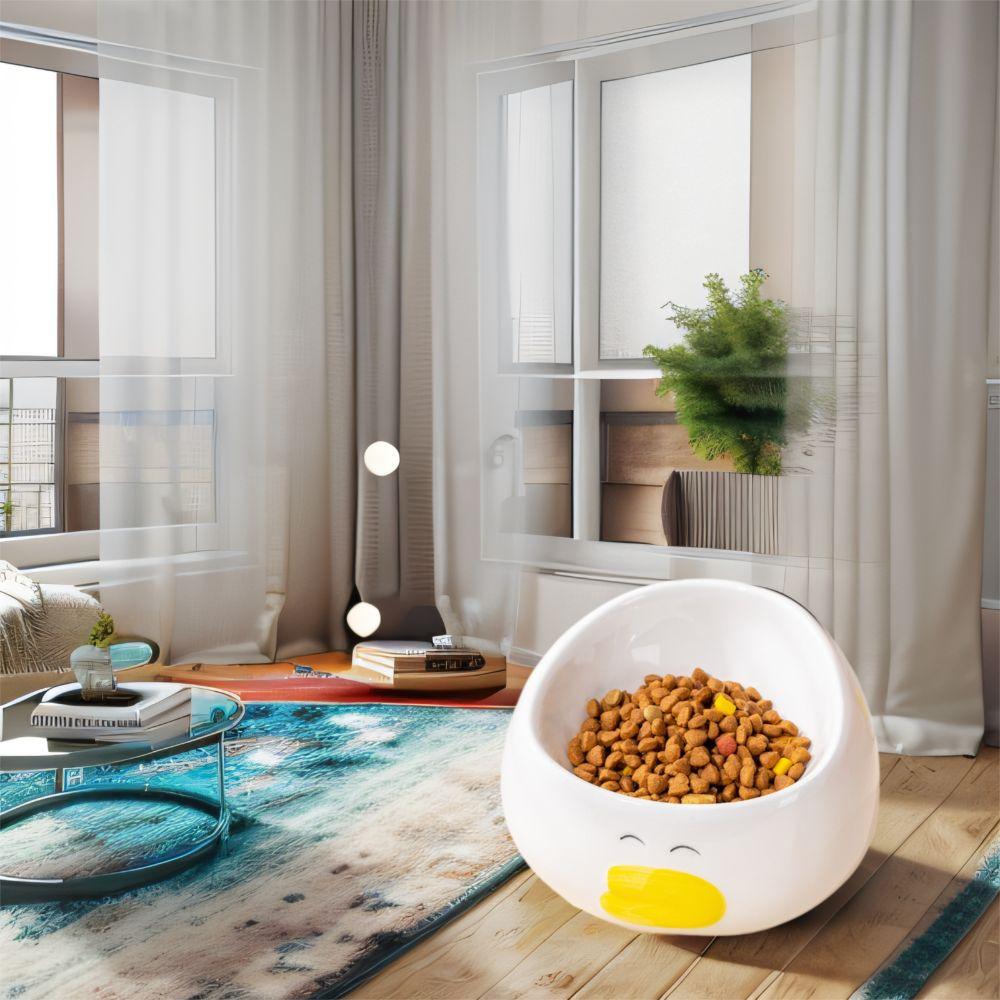 Slanted Mouth Ceramic Cat Bowl Anti Black Chin Creative Cat Bowl Anti-Tipping Bowl Pet Feeding
